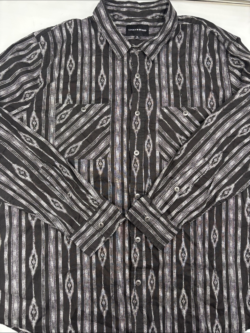 Lucky Brand Western Print Button Down Shirt